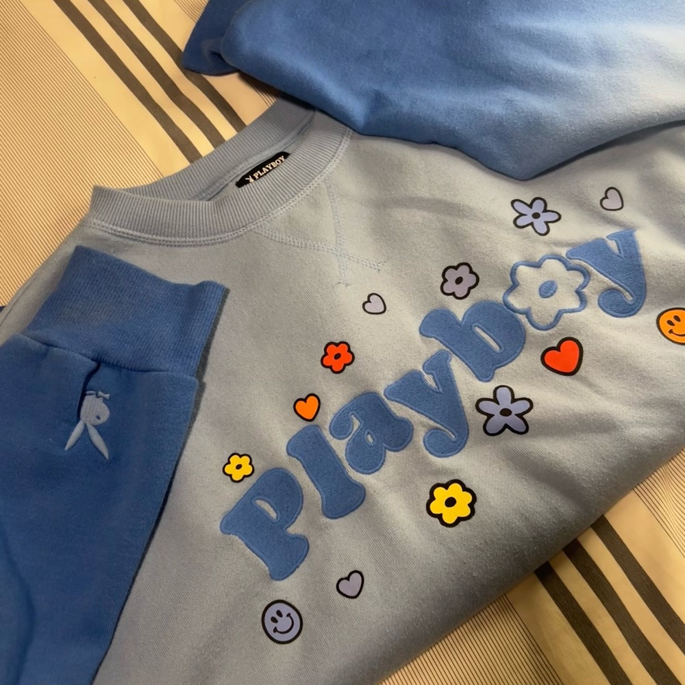 Soft multi color playboy crew neck